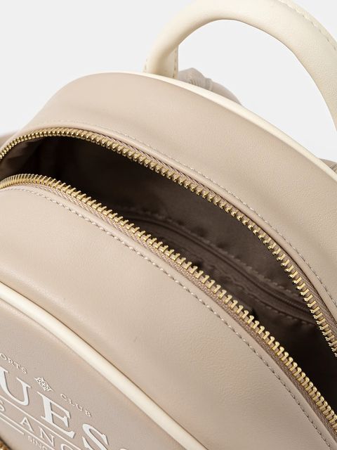 Guess plecak FANCY damski kolor beżowy mały z nadrukiem V5YZ05 WHDX0