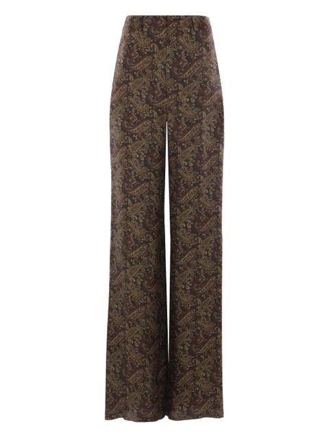Saint Laurent silk straight-leg trousers - Brown - zdjęcie produktu nr 1