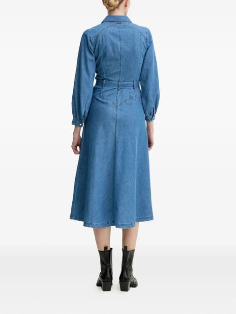Ba&Sh belted denim shirt dress - Blue