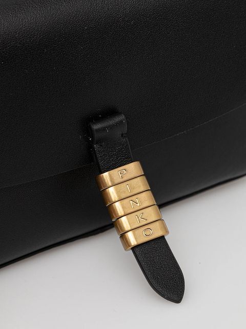 Pinko torebka skórzana kolor czarny 105349 A1ZX