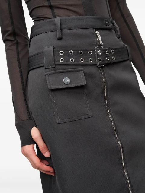 GANNI belted skirt - Grey