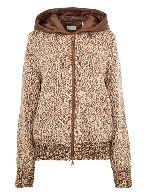 Moncler hooded zip cardigan - Brown - zdjęcie produktu nr 1