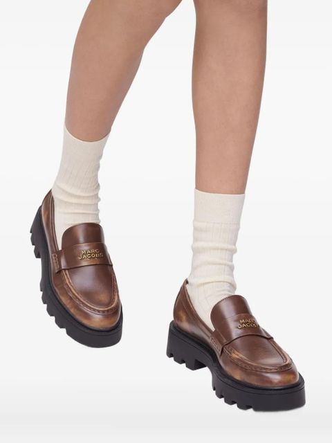 Marc Jacobs logo-plaque chunky loafers - Brown