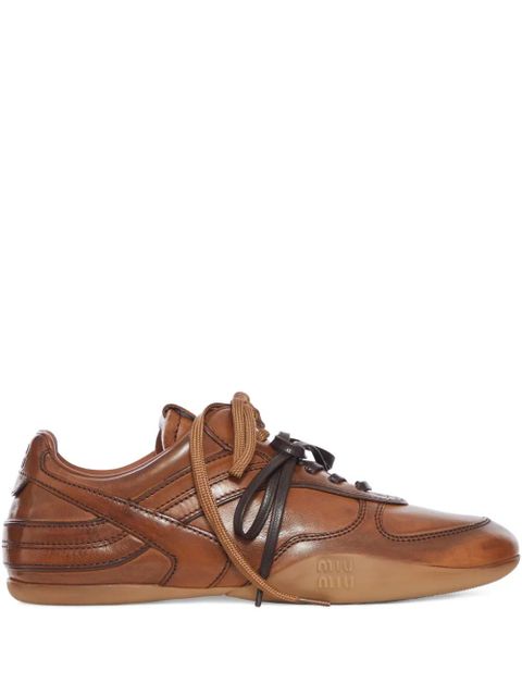Miu Miu leather sneakers - Brown - zdjęcie produktu nr 1