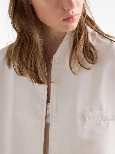 Prada silk faille blouson jacket - Neutrals