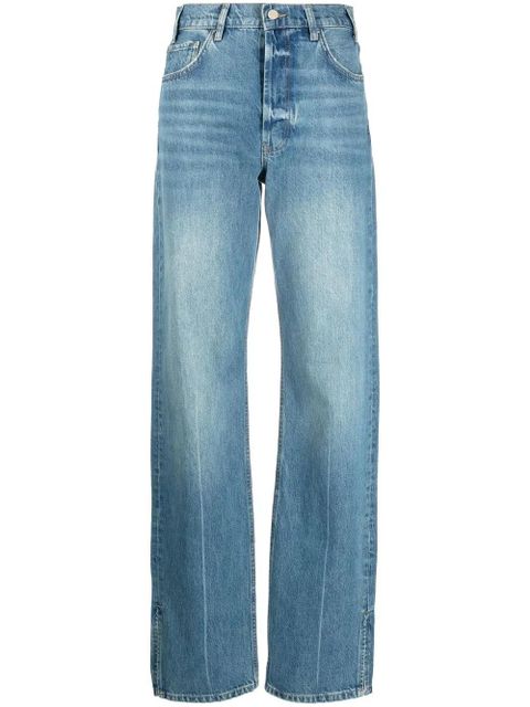 ANINE BING ankle-slit straight-leg jeans - Blue - zdjęcie produktu nr 1