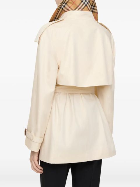 Burberry short tropical gabardine Fitzrovia trench coat - Neutrals