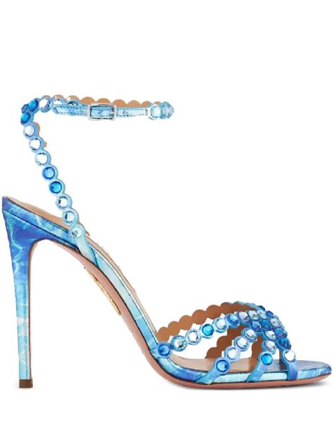 Aquazzura 105mm Tequila crystal-embellished stiletto sandals - Blue - zdjęcie produktu nr 1