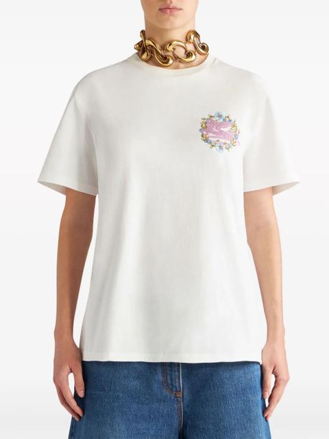 ETRO Pegaso-embroidered cotton T-shirt - White