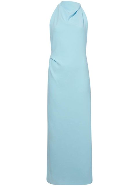 Proenza Schouler Selena high-neck ruched midi dress - Blue - zdjęcie produktu nr 1