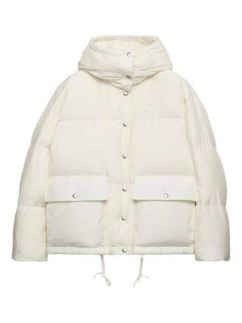 Prada hooded patch-pocket down jacket - White - zdjęcie produktu nr 1