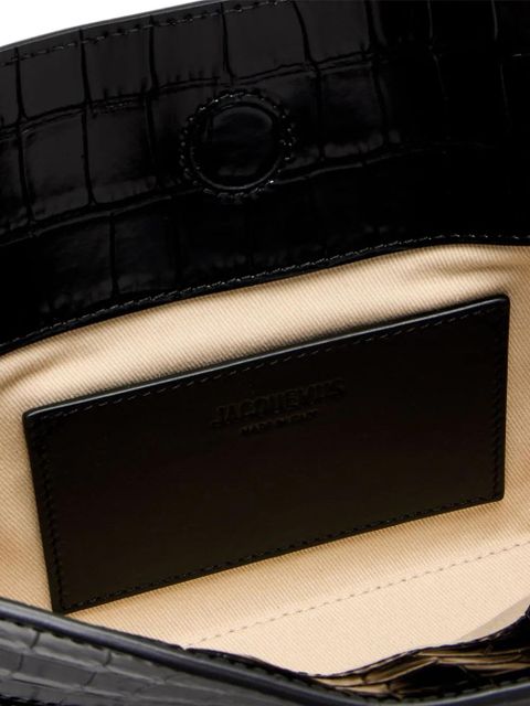 Jacquemus A Clutch Ovalo crocodile-embossed shoulder bag - Black - zdjęcie produktu nr 2