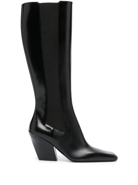 Prada block-heel leather boots - Black - zdjęcie produktu nr 1
