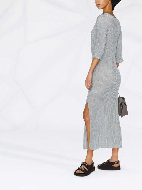 GANNI ribbed-knit dress - Blue