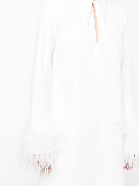 16Arlington Michelle feather-cuff minidress - WHITE