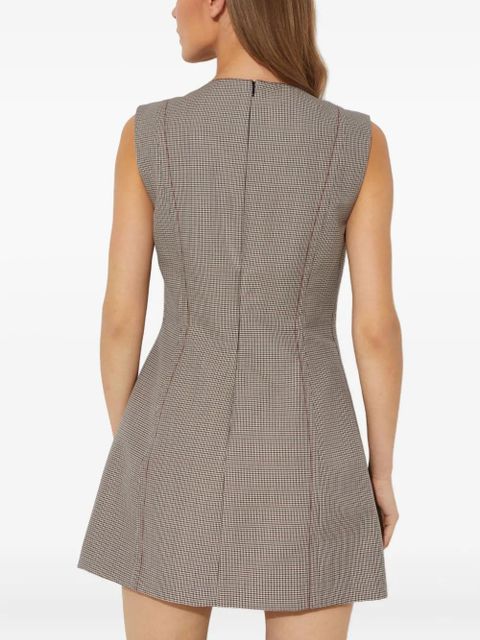 Marni houndstooth-pattern flared mini dress - Grey