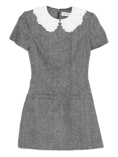 Self-Portrait short-sleeve mini dress - Grey - zdjęcie produktu nr 1