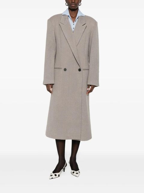 Eleh notched-lapel double-breasted coat - Grey - zdjęcie produktu nr 2