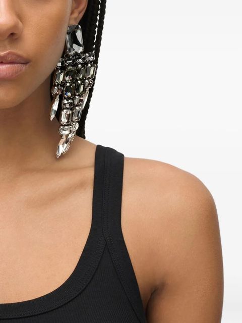 AREA crystal chandelier earrings - Grey