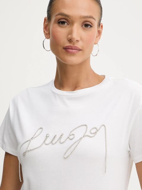 Liu Jo t-shirt bawełniany damski kolor biały UF5261.JS923