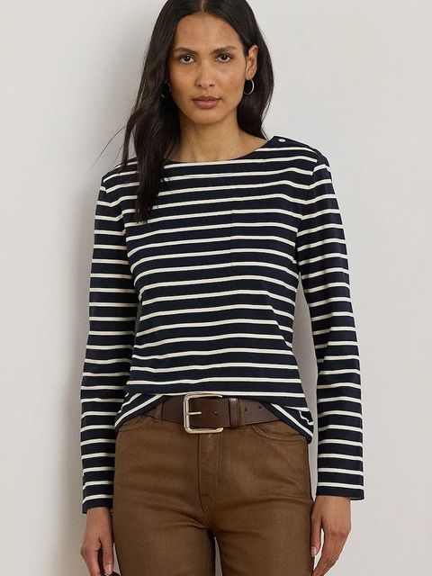 Lauren Ralph Lauren longsleeve bawełniany damskie kolor granatowy 200980155 - zdjęcie produktu nr 1