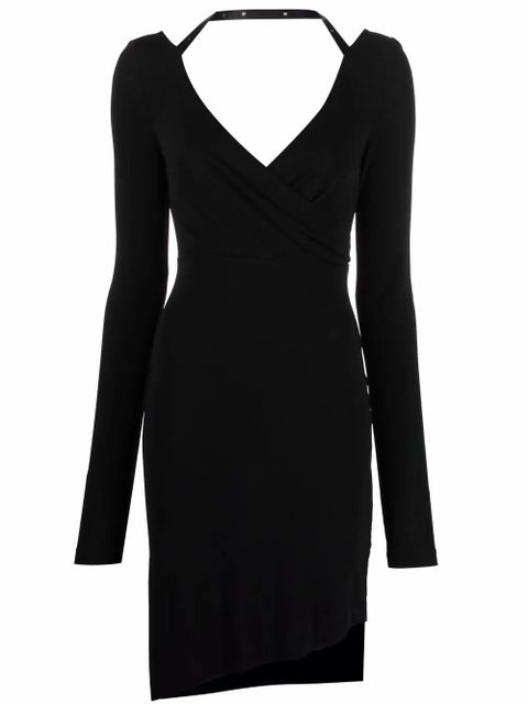 Off-White halterneck-strap asymmetric dress - Black - zdjęcie produktu nr 1