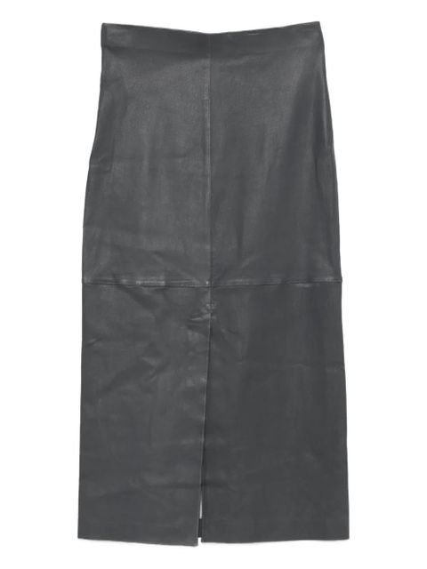 Alysi stretch leather skirt - Black