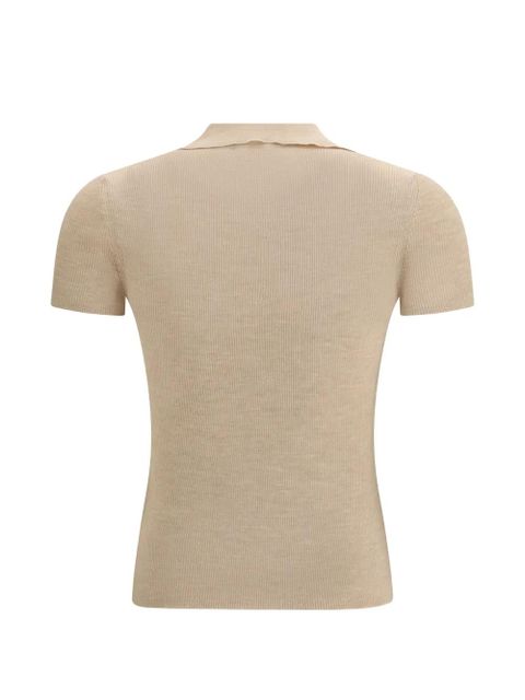 Max Mara Albero V-neck ribbed T-shirt - Neutrals - zdjęcie produktu nr 2