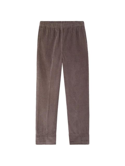 American Vintage Padow corduroy straight cotton trousers - Brown - zdjęcie produktu nr 1