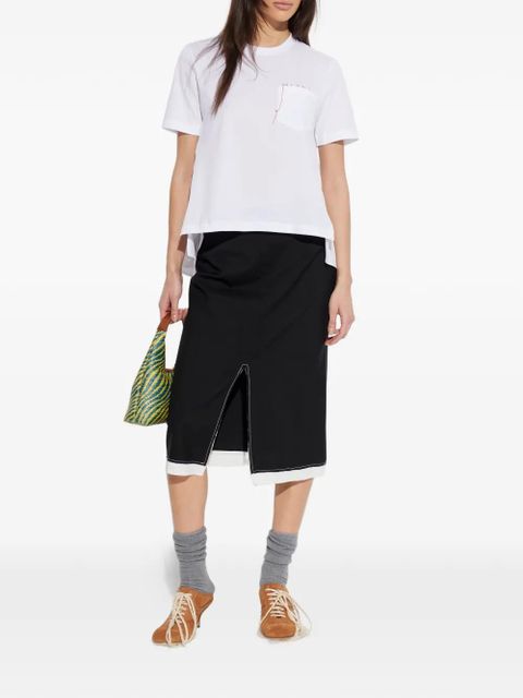 Marni split logo-embroidered midi skirt - Black - zdjęcie produktu nr 2