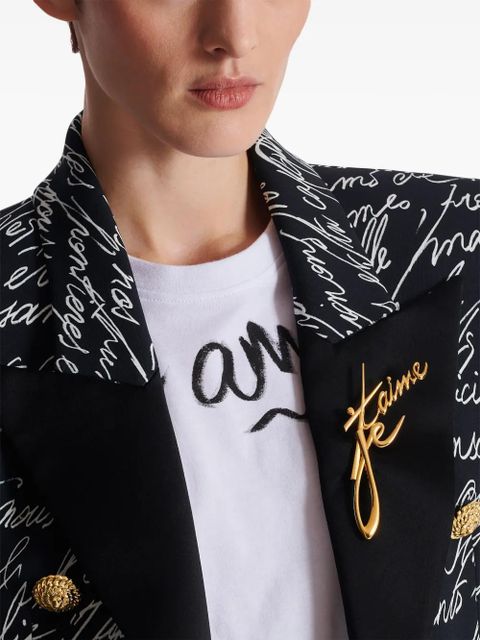 Balmain Je T'aime brooch - Gold