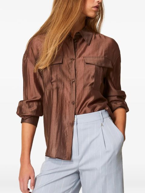 TWINSET chest-pockets shirt - Brown - zdjęcie produktu nr 2