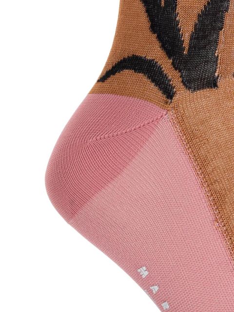 Marni floral-intarsia socks - Neutrals