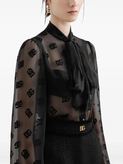 Dolce & Gabbana DNA logo-print blouse - Black