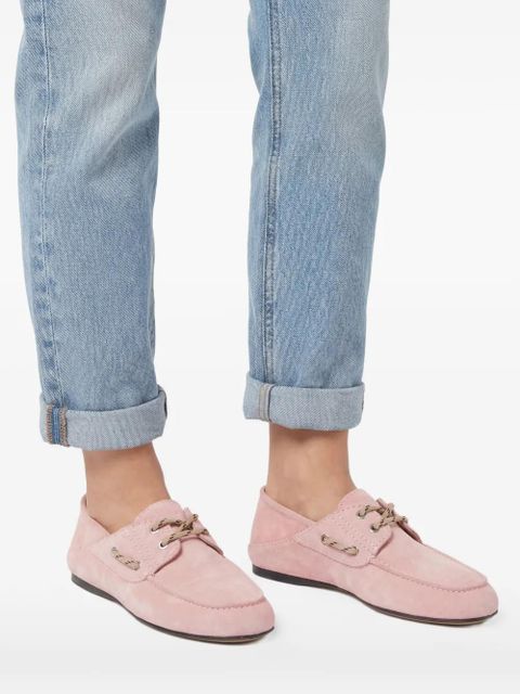 SANDRO lace-up leather loafers - Pink