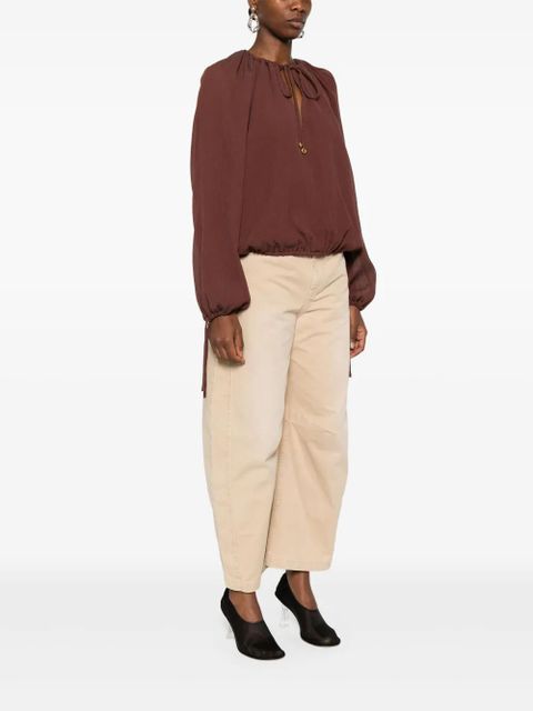 LOEWE seersucker blouse - Brown