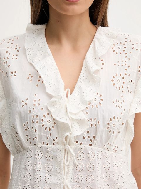 Pedro del Hierro bluzka bawełniana damska kolor biały gładka 7659080