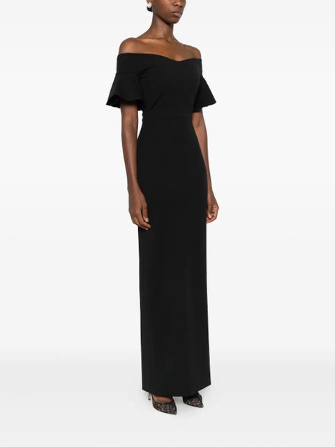 Solace London Cielo off-shoulder maxi dress - Black