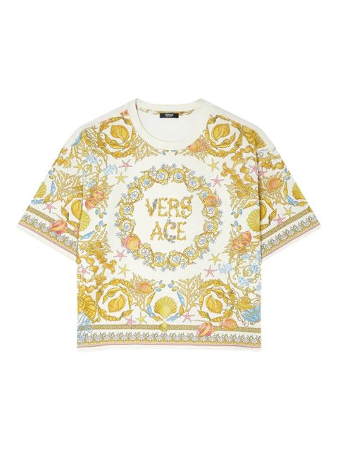 Versace Underwater Barocco crop T-shirt - White - zdjęcie produktu nr 1