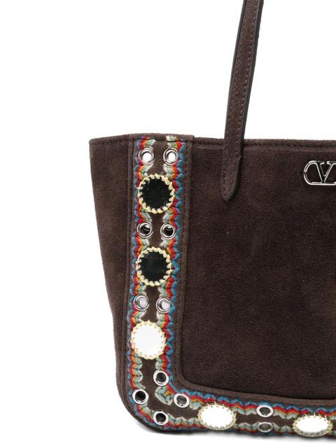 Valentino Garavani Nellcôte suede shoulder bag - Brown