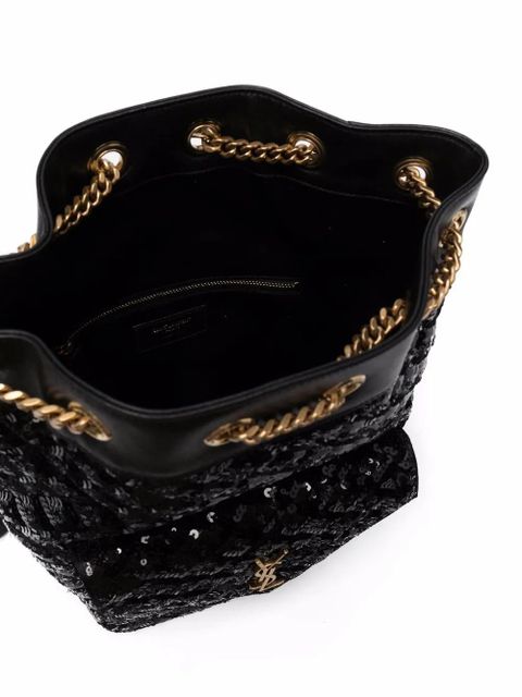 Saint Laurent Joe sequin-embellished backpack - Black