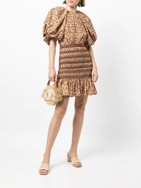 Acler Brooks graphic-print dress - Brown