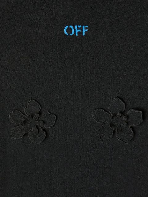 Off-White floral-appliqué hooded dress - Black