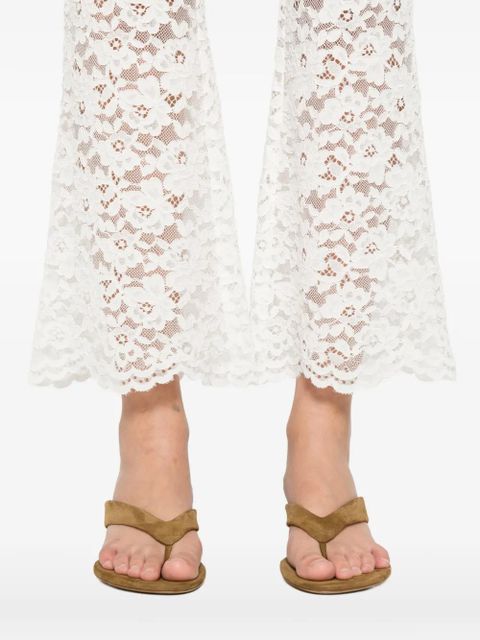 TWINSET flower-lace trousers - White