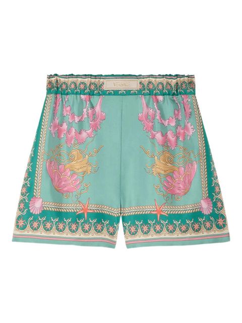 Versace Underwater Barocco silk shorts - Green - zdjęcie produktu nr 1