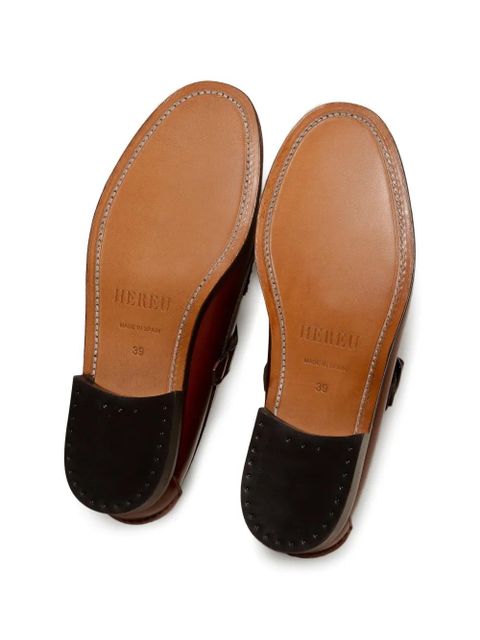 Hereu ALBER T-bar buckled loafers - Brown