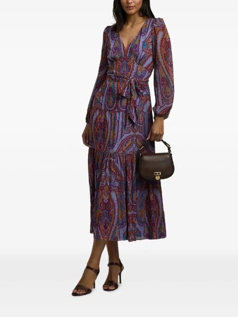 Lauren Ralph Lauren V-neck paisley-pattern midi dress - Purple - zdjęcie produktu nr 2