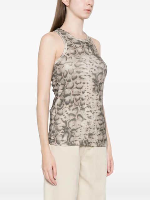 PINKO snakeskin-print tank top - Neutrals