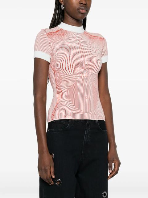 Jean Paul Gaultier The Morphing Pinstripes T-shirt - Green