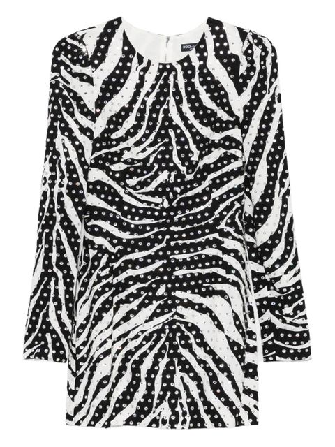 Dolce & Gabbana zebra-print crystal-embellished mini dress - White - zdjęcie produktu nr 1